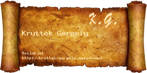 Kruttek Gergely névjegykártya